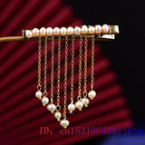 Pearl Barrette Real 925 Silver Gemstone Hairpin