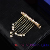 Pearl Barrette Real 925 Silver Gemstone Hairpin