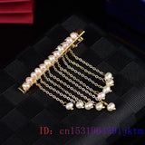 Pearl Barrette Real 925 Silver Gemstone Hairpin