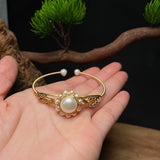 925 Silver Gemstone Pearl Bracelet Vintage Charm Jewelry