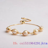 Women's Natural Gemstone Beaded Pearl Bracelet 925 Silver Bangle Jewelry