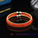 Red Jade Pearl Bracelet 925 Silver Natural Gemstone