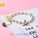 Vintage Pearl Bracelet 925 Silver Gemstones Bangle