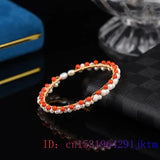 Vintage Beaded Pearl Bracelet 925 Silver