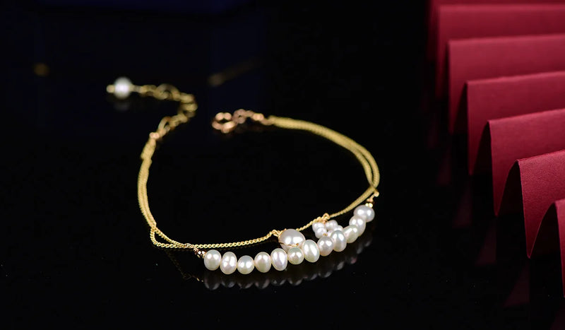 925 Silver Amulet Pearl Bracelet for Women