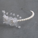 Pearl Flower Crown Headdress For Women Girls Braided Headband