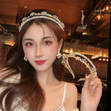 Pearl Flower Women's Headband Double Row Hairband