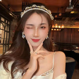 Pearl Flower Women's Headband Double Row Hairband