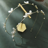 Pearl Flower Women's Headband Double Row Hairband