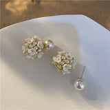 Pearl Flower Earrings Fine Jewelry Wedding Party Accessories