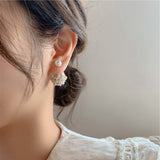 Pearl Flower Earrings Fine Jewelry Wedding Party Accessories