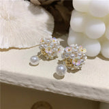 Pearl Flower Earrings Fine Jewelry Wedding Party Accessories