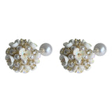 Pearl Flower Earrings Fine Jewelry Wedding Party Accessories
