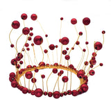 Pearl Red Seaweed Wedding Crown Tiara Hair Accessories