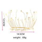 Pearl Red Seaweed Wedding Crown Tiara Hair Accessories