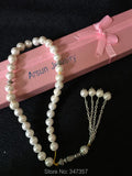 Pearl Shell Tridacna Stone Islamic 33 Beads Rosary Prayer Beads