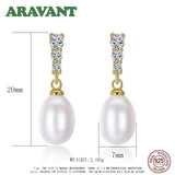 Sterling Silver Pearl Stud Earrings with CZ Pave