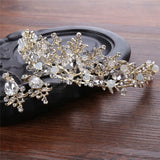 White/Pink Crystal Crowns Bride Tiara Queen For Wedding Crown Headpiece