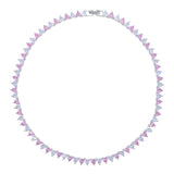 Pink Heart Arrow CZ Paved Tennis Necklace - Women's Bling Jewelry