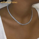 Pink Heart Arrow CZ Paved Tennis Necklace - Women's Bling Jewelry