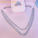 Pink Heart Arrow CZ Paved Tennis Necklace - Women's Bling Jewelry