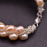 Pink Purple Baroque Pearl Bracelet Natural Pearls Braided Bangle