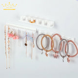 Plastic Jewelry Rack Wall Holder Sticky Hooks 9 Pcs/Lot