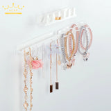 Plastic Jewelry Rack Wall Holder Sticky Hooks 9 Pcs/Lot