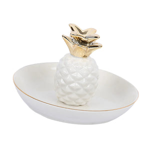 Ananas Dish Porcelain Ceramic with Tray Room Decor Plate