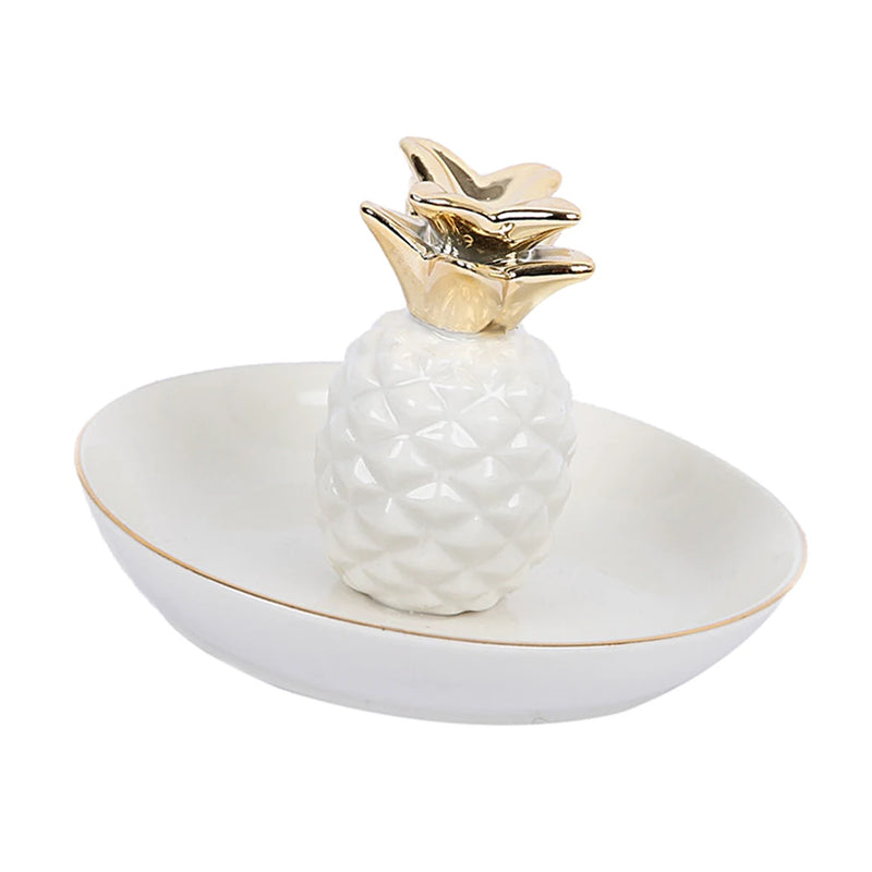 Ananas Dish Porcelain Ceramic with Tray Room Decor Plate