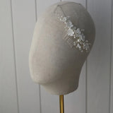 Porcelain Flower Bridal Comb Hair Piece Pearls Wedding Jewelry