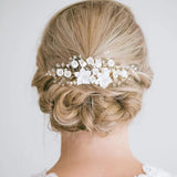 Porcelain Flower Hair Combs Pins Headdress Bridal Jewelry