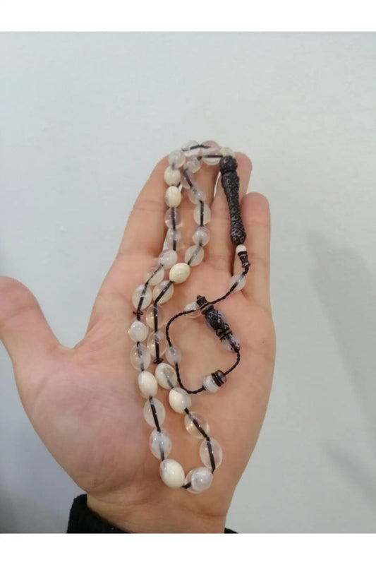 Unique Powder Amber Rosary Necklace Bracelet for Stress