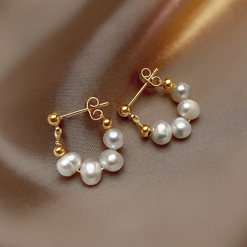 Baroque Freshwater Pearls Dangle Earrings Wedding Jewelry N065
