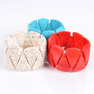 Red Howlite Stretch Bracelet for Men