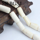 Red Orange Column Coral Beads 8-10mm