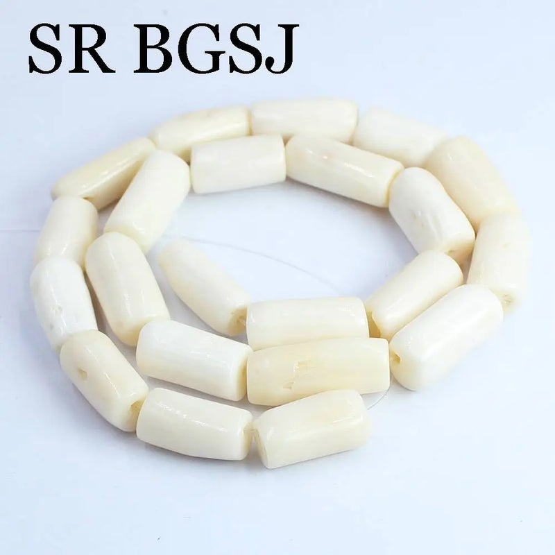 Red Orange Column Coral Beads 8-10mm