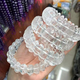 Rock Quartz Crystal Stone Beads Bracelet Natural Gemstone Bangle for Woman