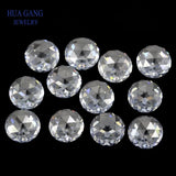 CZ Rose Cut Loose Stone Beads 6mm~8mm Flat Bottom Brilliant Cut 5A