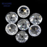 CZ Rose Cut Loose Stone Beads 6mm~8mm Flat Bottom Brilliant Cut 5A