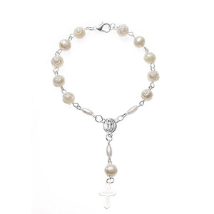 Rose Rosary Baptism Bracelet Favors Catholic Mini Rosary