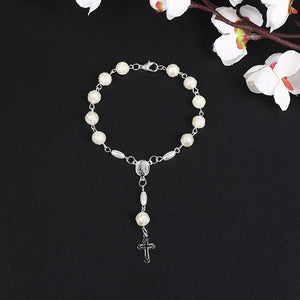 Rose Rosary Baptism Bracelet Favors Catholic Mini Rosary