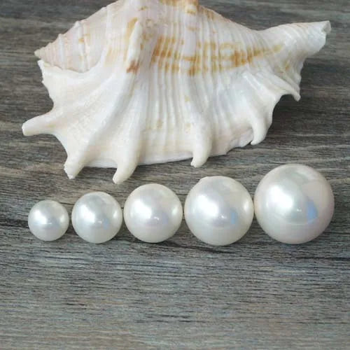 Sea Shell Beads Round Half-Drilled Loose Bead for Jewelry Diy Making