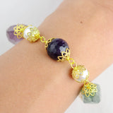 Sea Shell Pearl Amethyst Bracelet