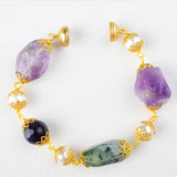 Sea Shell Pearl Amethyst Bracelet