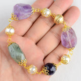 Sea Shell Pearl Amethyst Bracelet