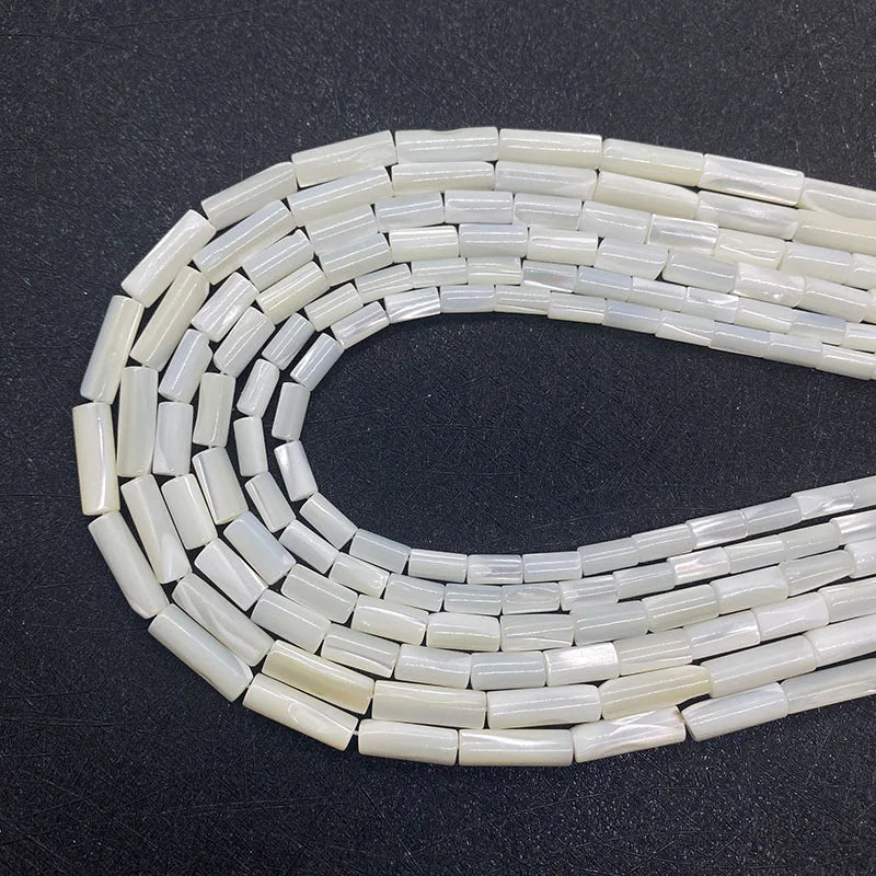 Shell Beads Cylinder Rice Shell Pearls Beads Natural Shell Spacer Beads