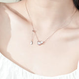 Shell Agate Zircon Pendant Necklace S925 Sterling Silver Gourd