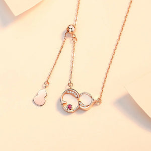 Shell Agate Zircon Pendant Necklace S925 Sterling Silver Gourd