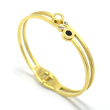 Shell & Double Circle Roman Numerals Bangles - Valentine's Gift